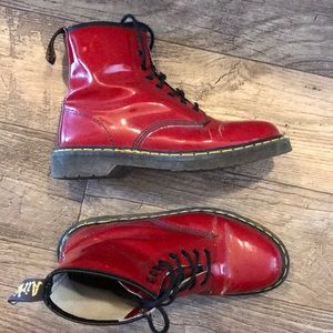 Dr. Martens red boots, size 8 (women's 10)